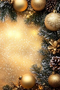 金色圣诞装饰背景图