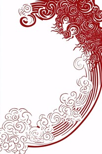 中式古典红色祥云龙纹图案