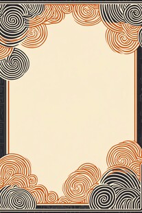 中式云纹边框背景图