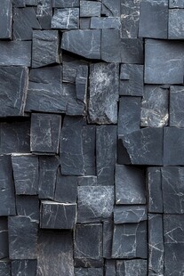 黑色石砖拼接墙面纹理