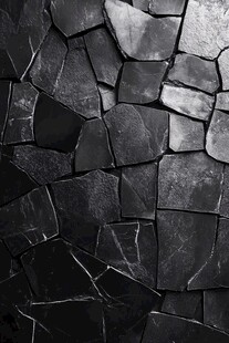黑色碎拼石墙面纹理