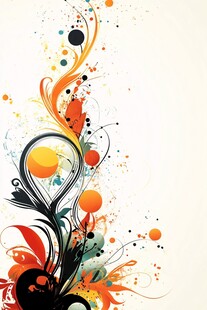 炫彩花卉抽象装饰图案