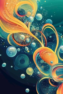 梦幻流体气泡抽象艺术图
