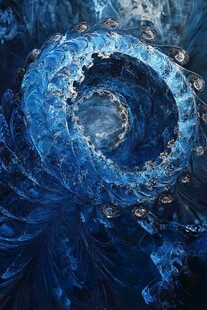 蓝色漩涡艺术抽象画