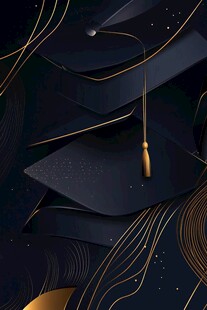 黑金风毕业帽背景图