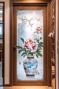 中式繁花玻璃门艺术之美