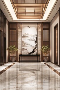 中式典雅大厅 山水艺术装饰