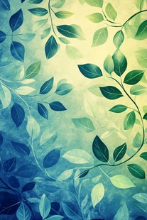 清新绿叶梦幻背景图案