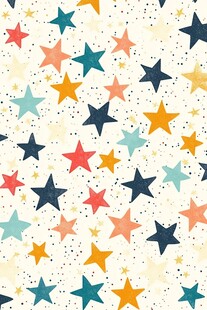 多彩星星无缝图案背景