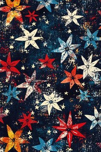 多彩星星复古风图案背景