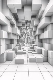 白色方块构建的立体空间