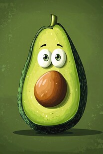 可爱卡通牛油果表情形象