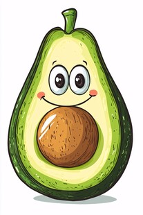 可爱牛油果卡通形象