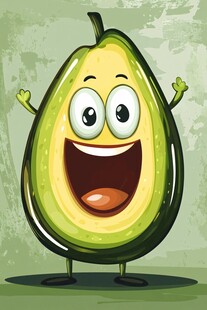 开心牛油果卡通形象