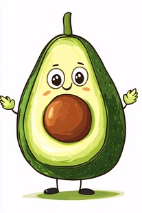 可爱牛油果卡通形象