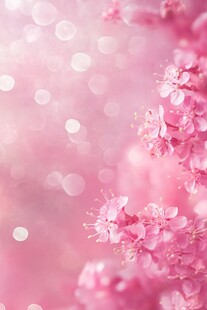 梦幻粉色樱花绽放美景