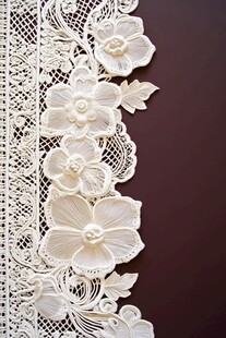 白色蕾丝花边精美花朵装饰