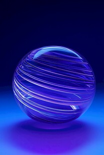 蓝色透明条纹水晶球