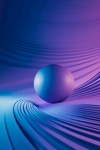 紫色渐变背景上的球体