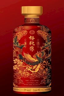 红色凤纹高档白酒包装图
