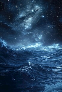 星空下的浩瀚波涛
