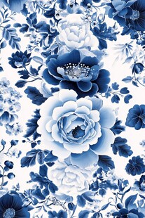 青花瓷风花卉图案