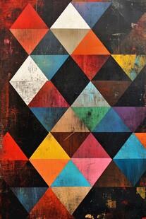 几何色块抽象艺术画作