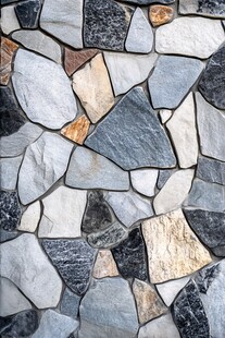 石片拼接墙面纹理特写