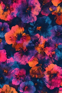 绚丽多彩花卉无缝图案