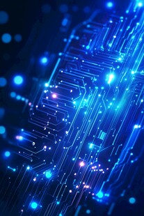 科技感蓝色电路板光影效果