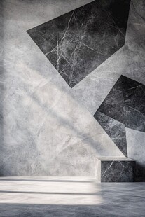 几何纹理墙面与简约台