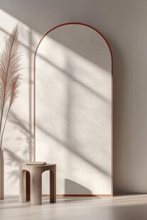 简约风室内的拱形镜子一角