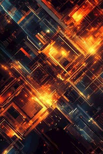 炫彩科技风几何光影背景图