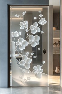 兰花玻璃隔断 精致家居风