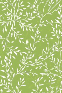 绿色底白色枝叶图案背景