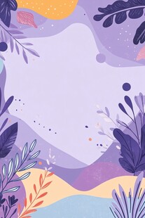 梦幻植物风景插画背景图