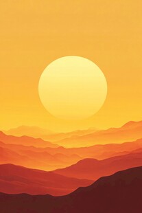 夕阳下的连绵山脉