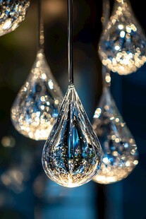 晶莹水滴形吊灯璀璨夺目
