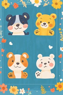 可爱动物卡通图案