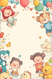 童趣卡通边框背景图