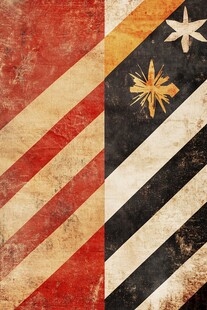 复古风格条纹与星形图案