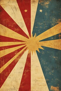 复古放射状色彩背景图案