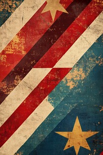 复古风格条纹与星星图案