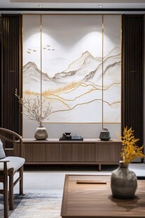 中式客厅的山水艺术装饰