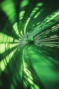 绿色炫光未来科技隧道