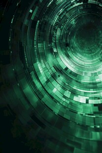 科技感绿色环形数字背景