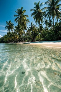 热带海滨美景 澄澈海水沙滩