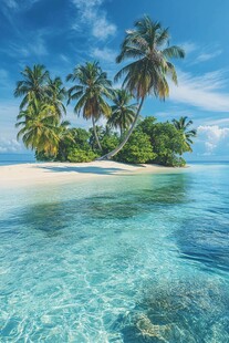 热带海岛风光 椰林白沙碧海