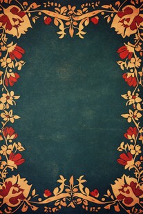 复古花卉边框背景图