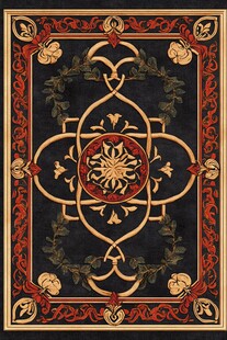 复古精美花纹装饰地毯图案